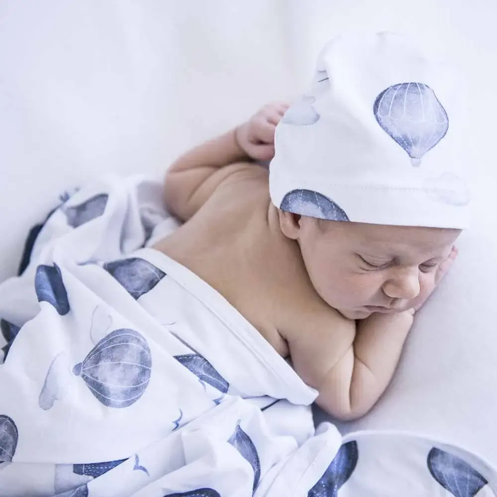 Snuggle Hunny Kids Snuggle Hunny Baby Jersey Wrap w/ matching headwear Cloud Chaser