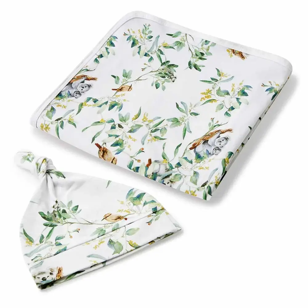 Snuggle Hunny Kids Snuggle Hunny Baby Jersey Wrap w/ matching headwear Eucalypt