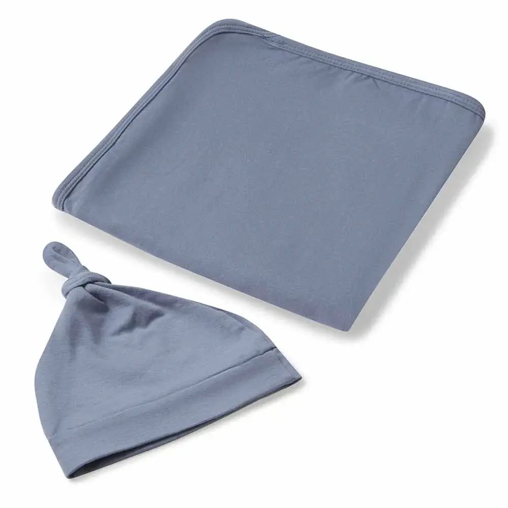 Snuggle Hunny Kids Snuggle Hunny Baby Jersey Wrap w/ matching headwear Indigo