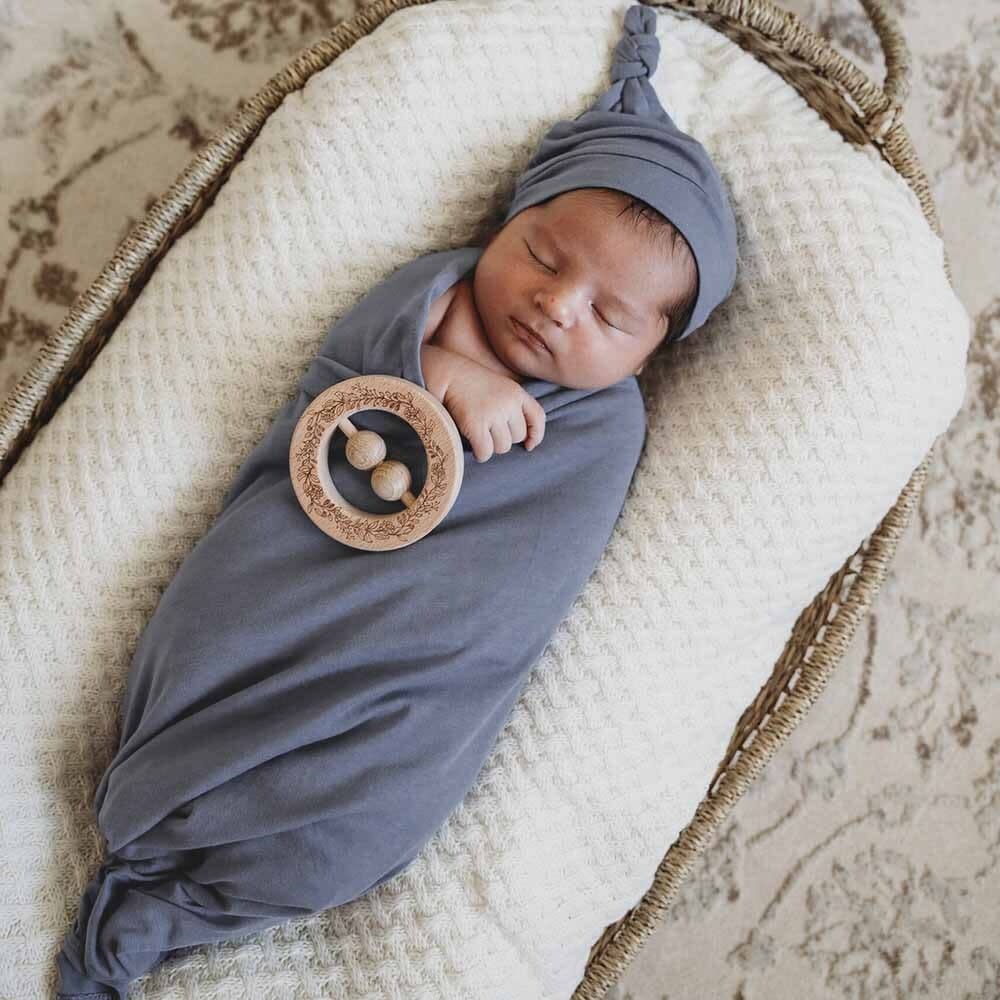 Snuggle Hunny Kids Snuggle Hunny Baby Jersey Wrap w/ matching headwear Indigo