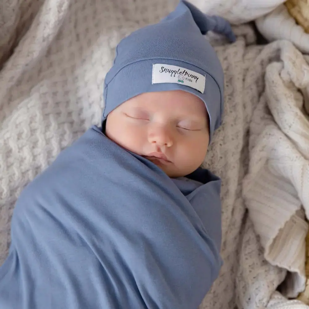 Snuggle Hunny Kids Snuggle Hunny Baby Jersey Wrap w/ matching headwear Indigo