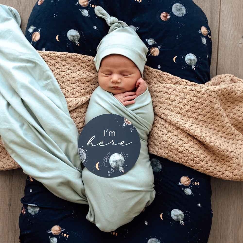 Snuggle Hunny Kids Snuggle Hunny Baby Jersey Wrap w/ matching headwear Sage