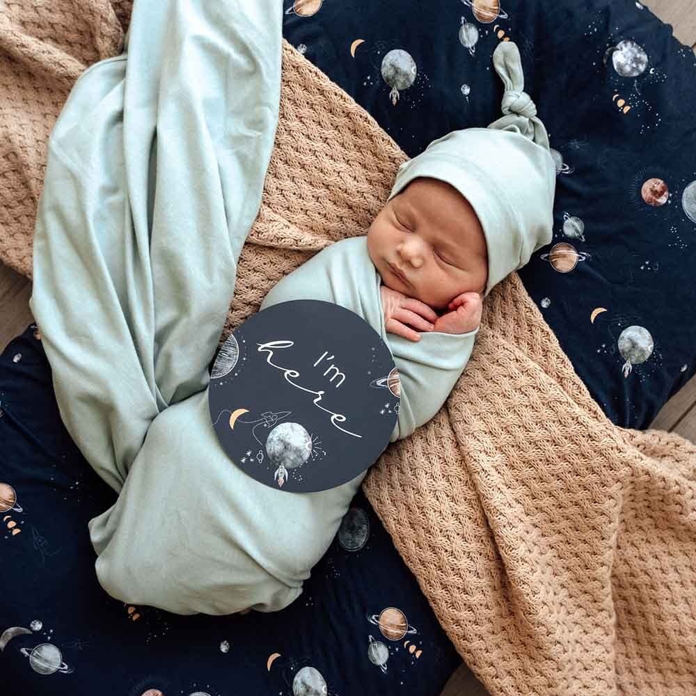Snuggle Hunny Kids Snuggle Hunny Baby Jersey Wrap w/ matching headwear Sage