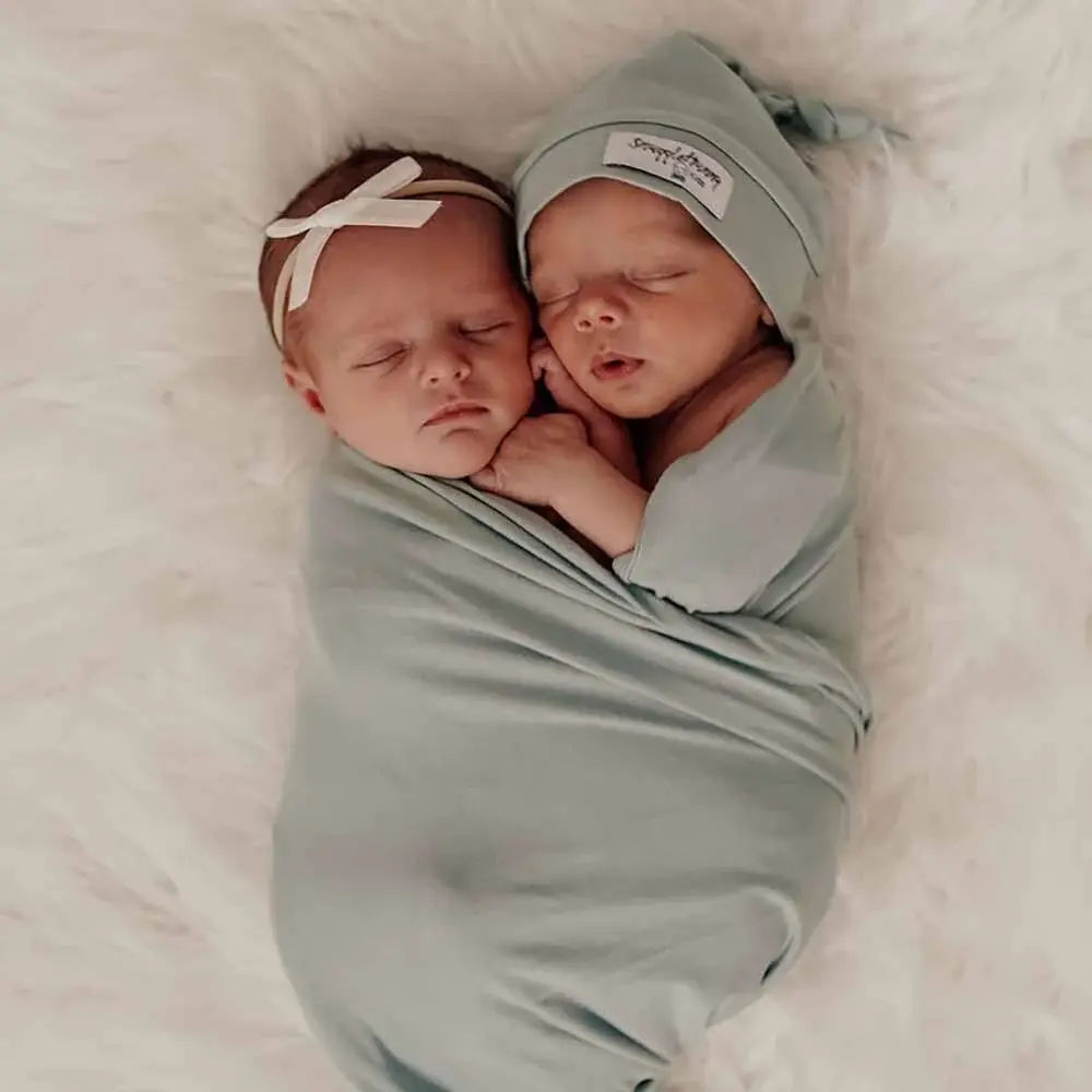Snuggle Hunny Kids Snuggle Hunny Baby Jersey Wrap w/ matching headwear Sage