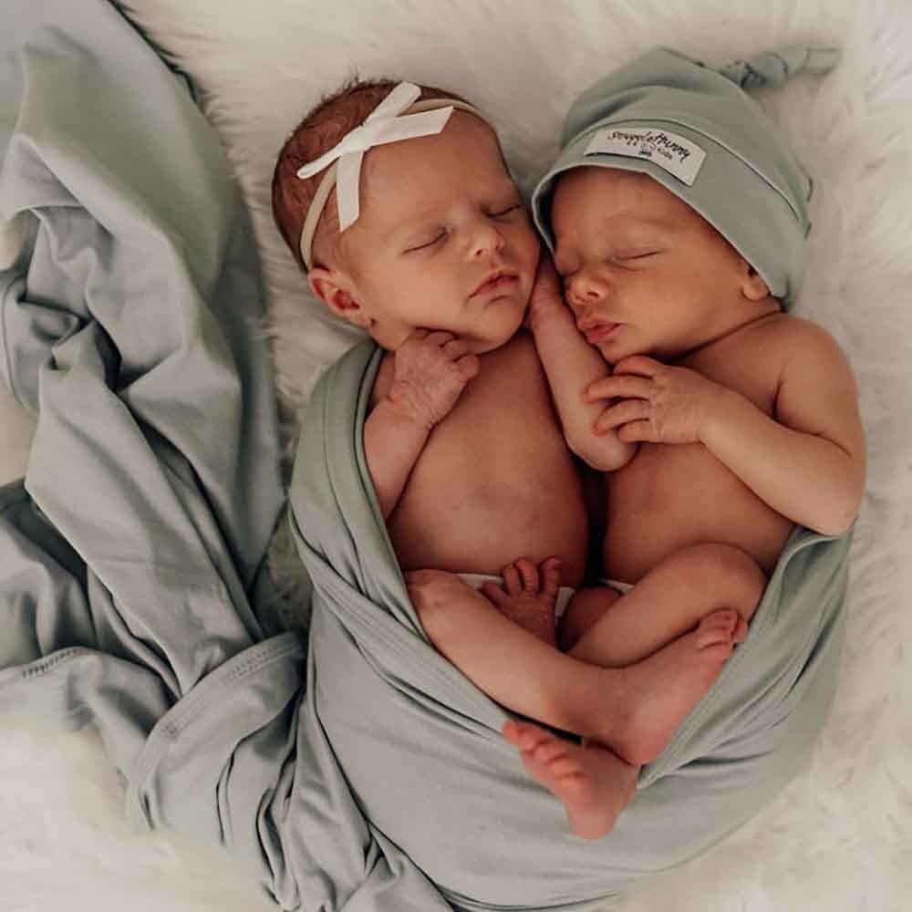 Snuggle Hunny Kids Snuggle Hunny Baby Jersey Wrap w/ matching headwear Sage