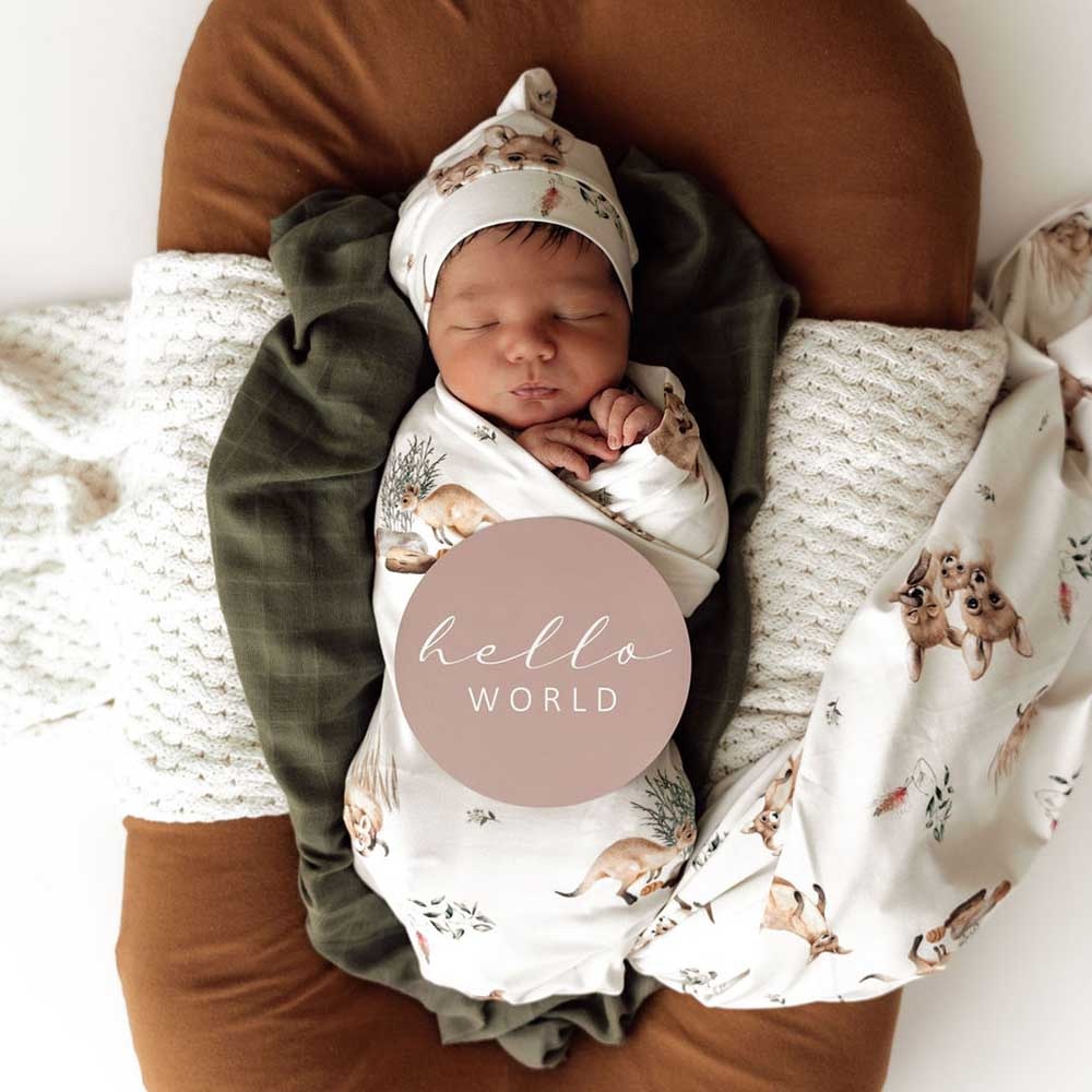 Snuggle Hunny Kids Snuggle Hunny Baby Jersey Wrap w/ matching headwear Kanga