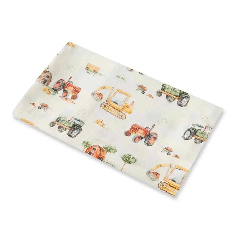 Snuggle Hunny Kids Snuggle Hunny Organic Muslin Wrap - Diggers & Tractors