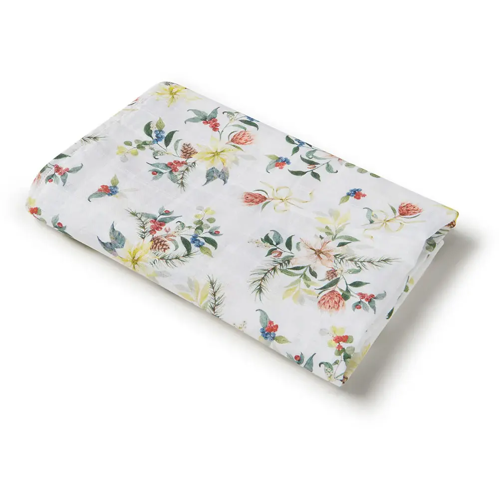 Snuggle Hunny Kids Snuggle Hunny Organic Muslin Wrap - Festive Berry - Limited Edition