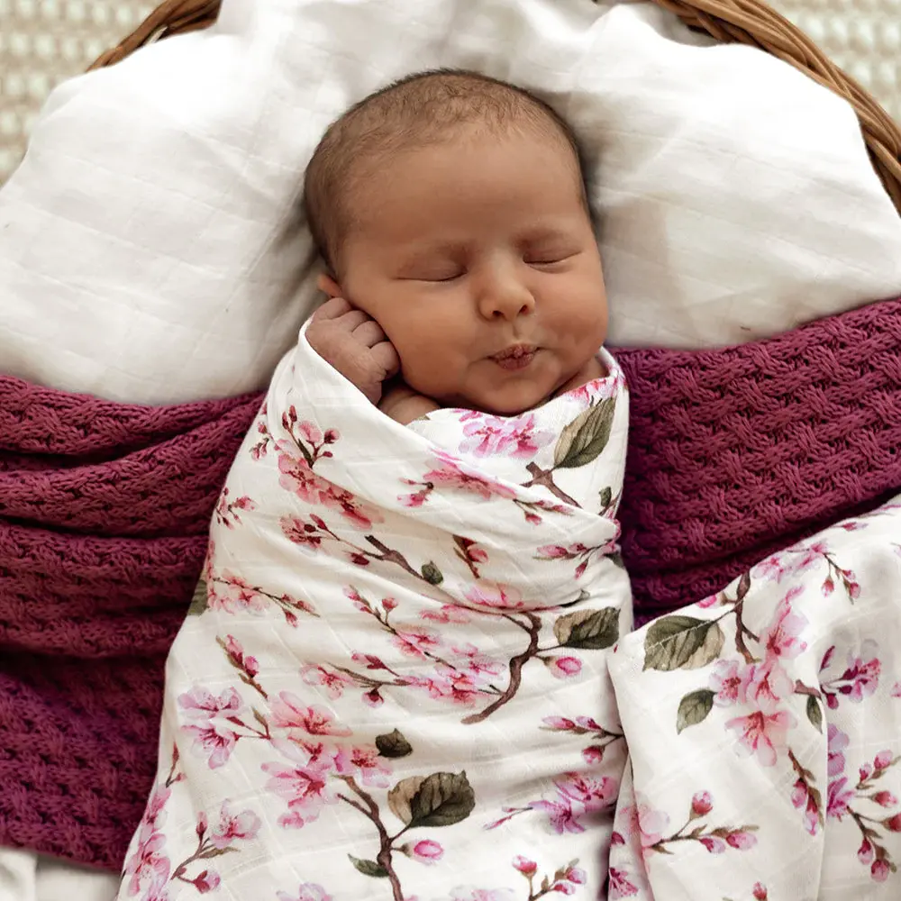Snuggle Hunny Kids Snuggle Hunny Organic Muslin Wrap - Cherry Blossom