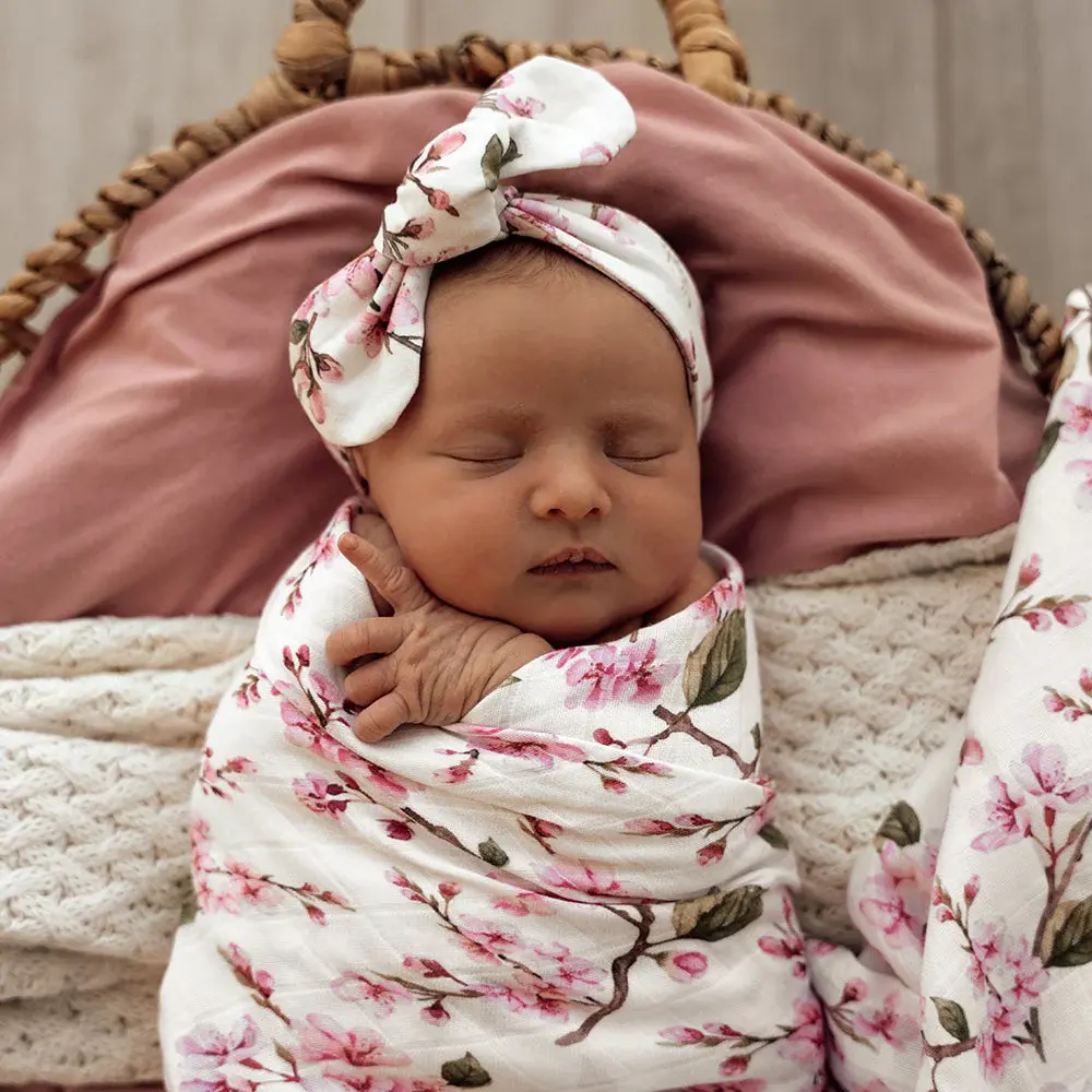 Snuggle Hunny Kids Snuggle Hunny Organic Muslin Wrap - Cherry Blossom
