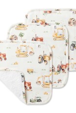 Snuggle Hunny Kids Snuggle Hunny Organic Wash Cloths 3 Pack Diggers & Tractors