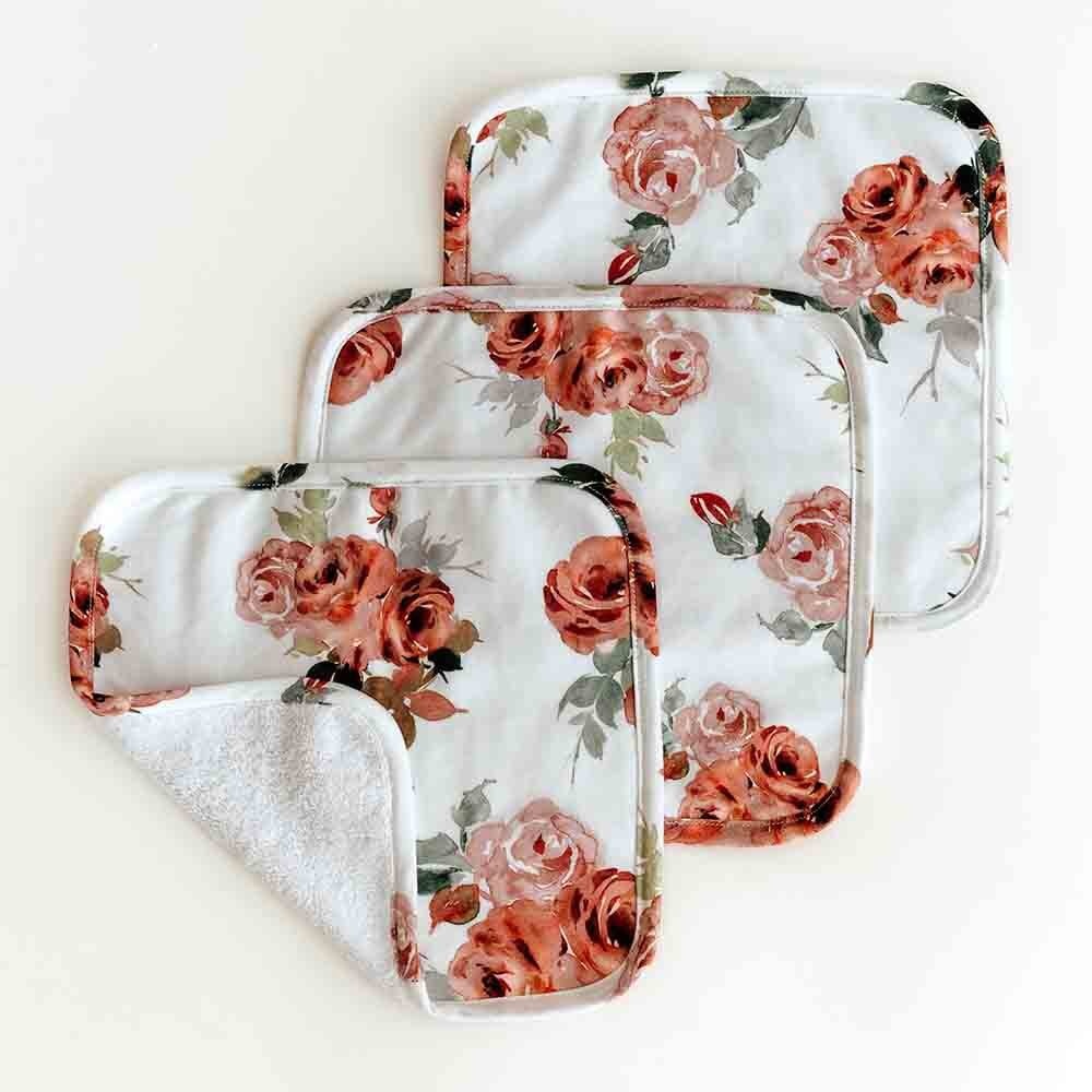 Snuggle Hunny Kids Snuggle Hunny Organic Wash Cloths 3 Pack Rosebud