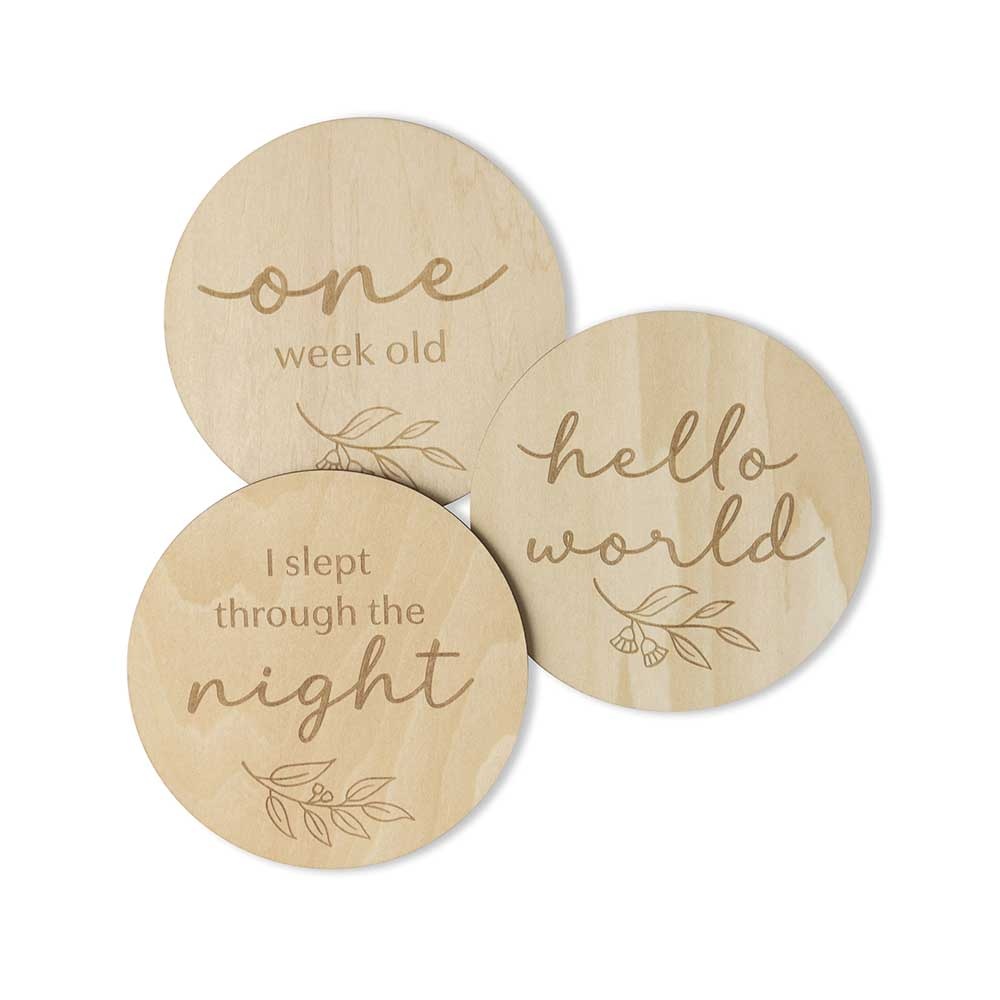Snuggle Hunny Kids Snuggle Hunny Wooden Milestone Cards Gumleaf