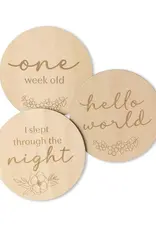 Snuggle Hunny Kids Snuggle Hunny Wooden Milestone Cards Floral