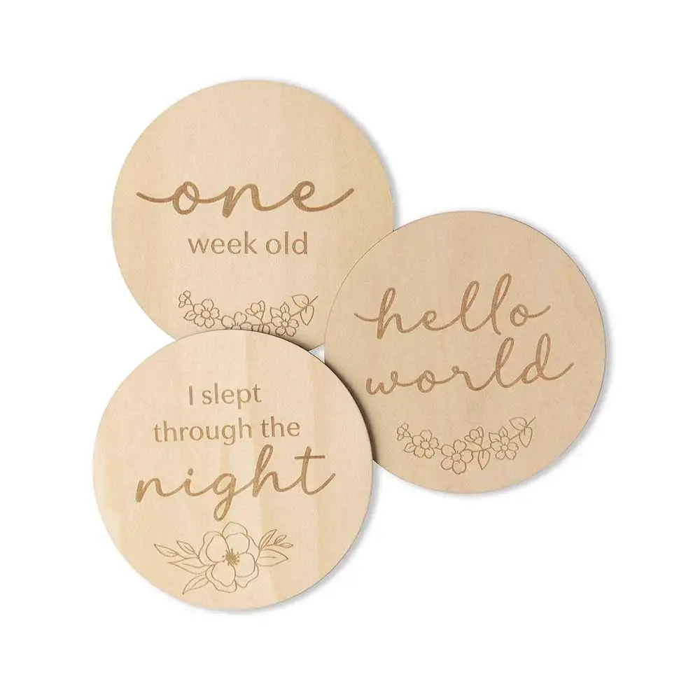 Snuggle Hunny Kids Snuggle Hunny Wooden Milestone Cards Floral
