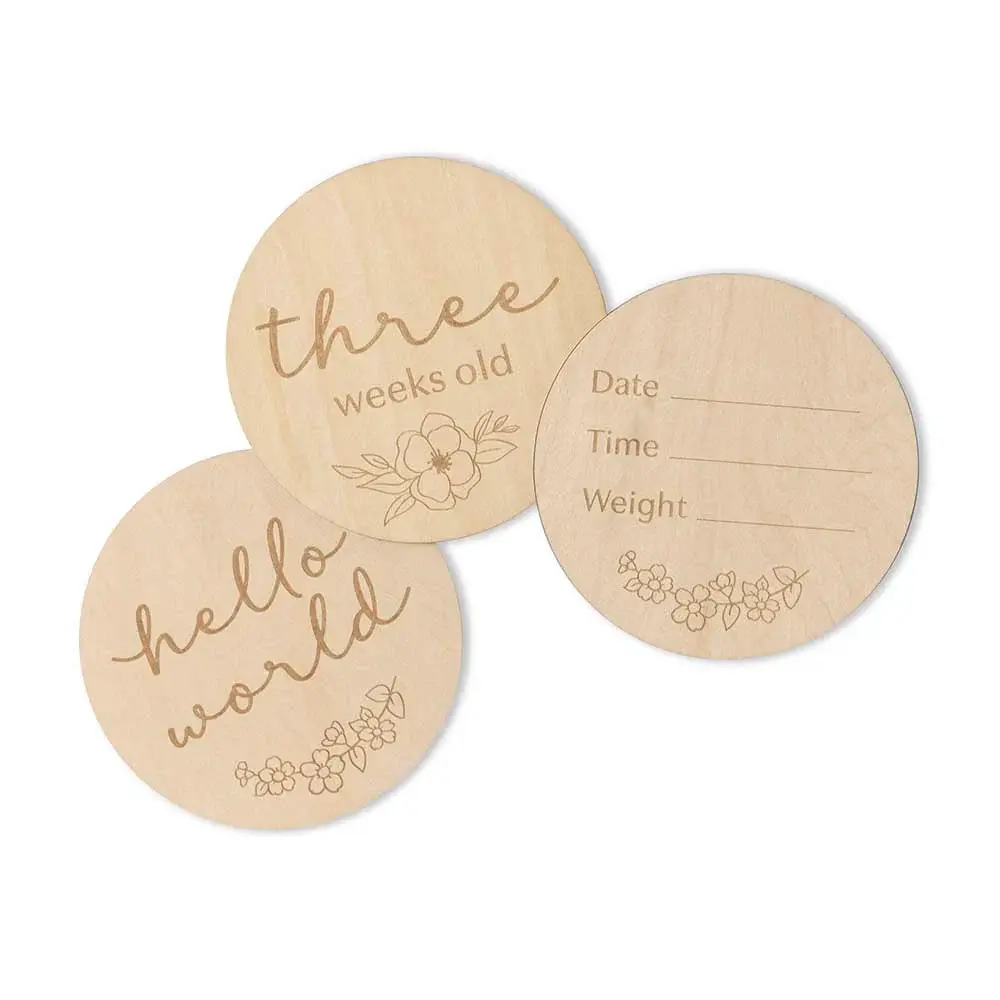 Snuggle Hunny Kids Snuggle Hunny Wooden Milestone Cards Floral