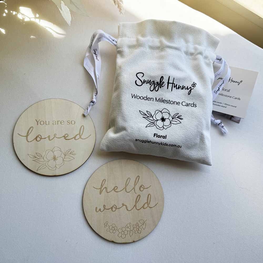 Snuggle Hunny Kids Snuggle Hunny Wooden Milestone Cards Floral