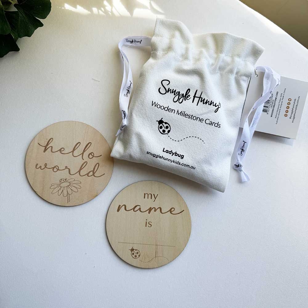 Snuggle Hunny Kids Snuggle Hunny Wooden Milestone Cards Ladybug