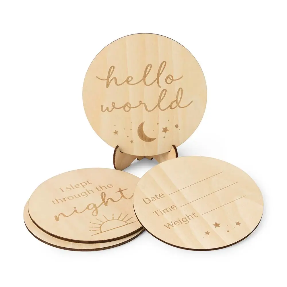 Snuggle Hunny Kids Snuggle Hunny Wooden Milestone Cards Sun & Moon