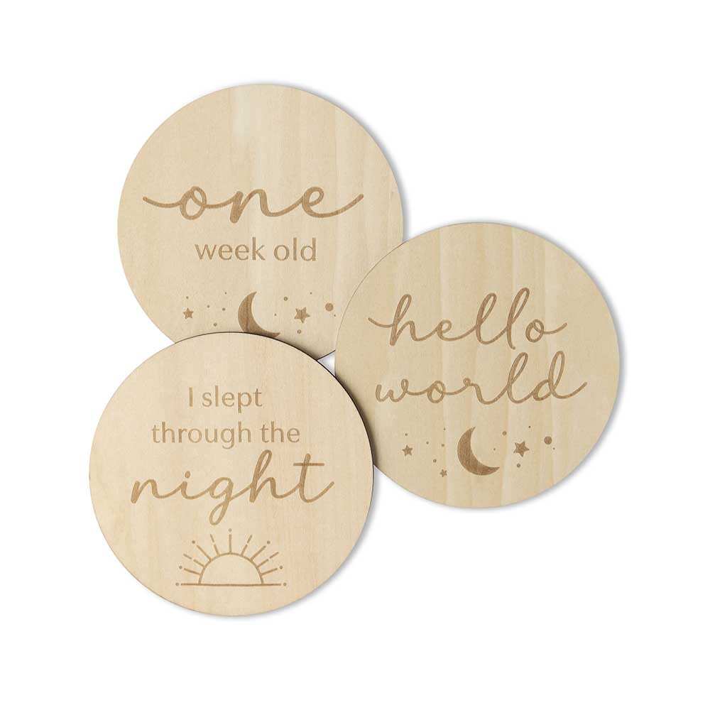 Snuggle Hunny Kids Snuggle Hunny Wooden Milestone Cards Sun & Moon