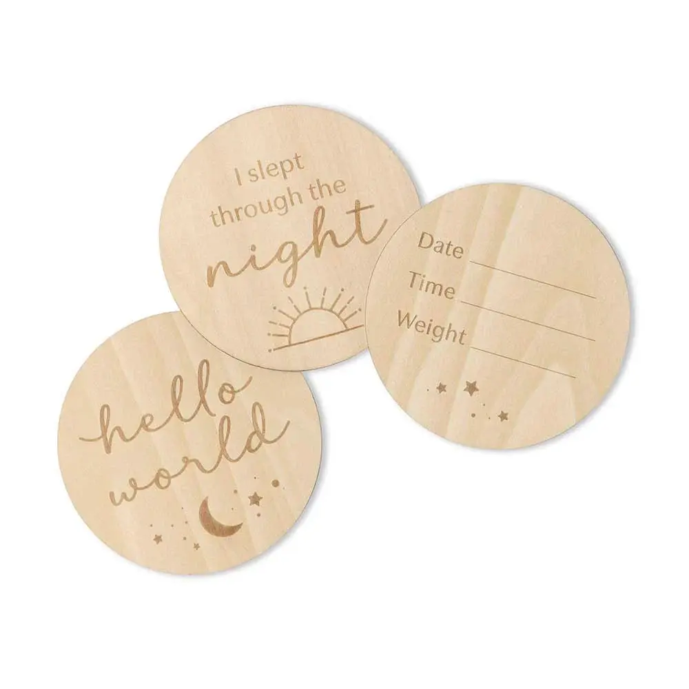 Snuggle Hunny Kids Snuggle Hunny Wooden Milestone Cards Sun & Moon