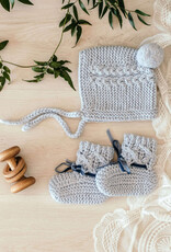 Snuggle Hunny Kids Snuggle Hunny Merino Wool Bonnet & Booties Set - Blue