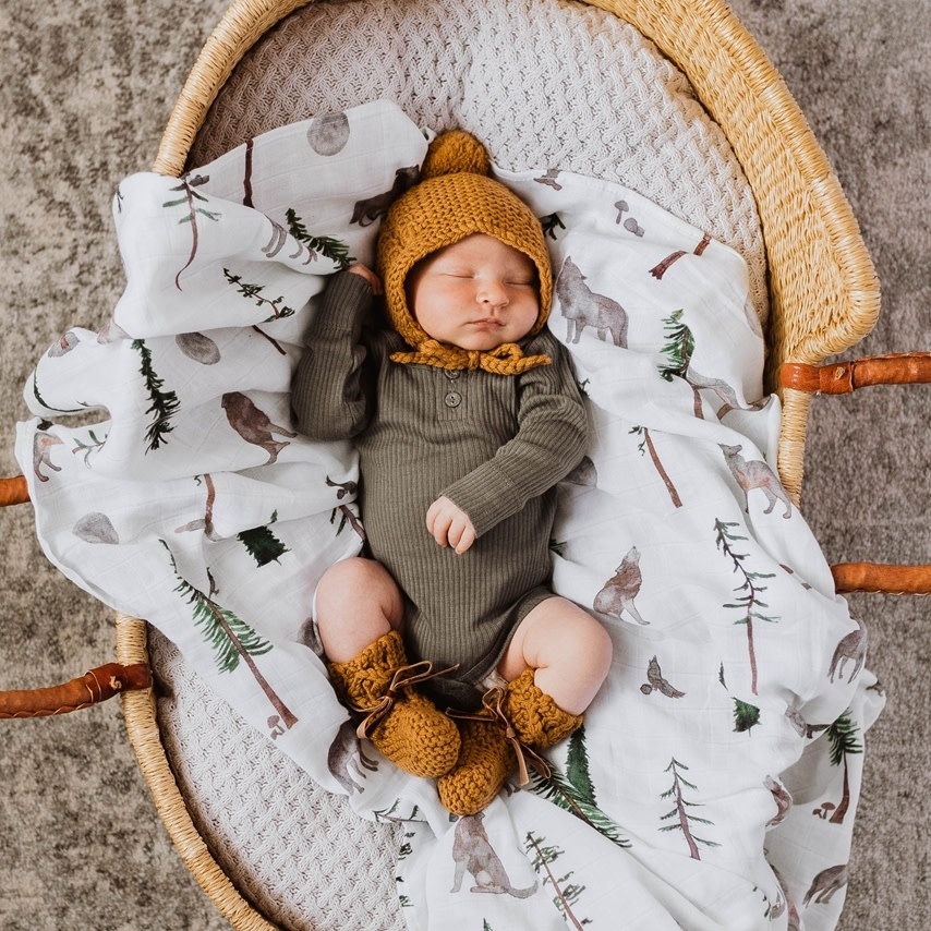 Snuggle Hunny Kids Snuggle Hunny Merino Wool Bonnet & Booties Set - Bronze