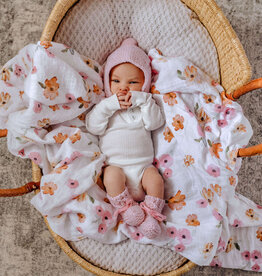 Snuggle Hunny Kids Snuggle Hunny Merino Wool Bonnet & Booties Set - Pink