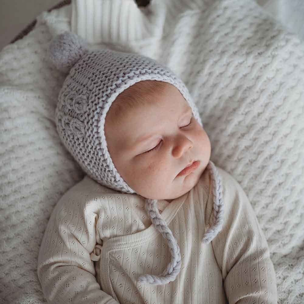 Snuggle Hunny Kids Snuggle Hunny Merino Wool Bonnet & Booties Set - Grey