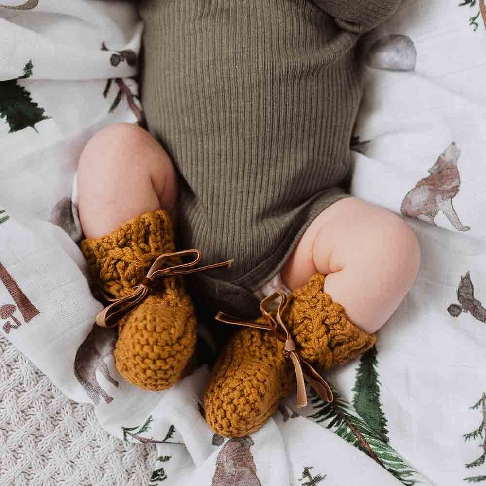 Snuggle Hunny Kids Snuggle Hunny Merino Wool Bonnet & Booties Set - Bronze