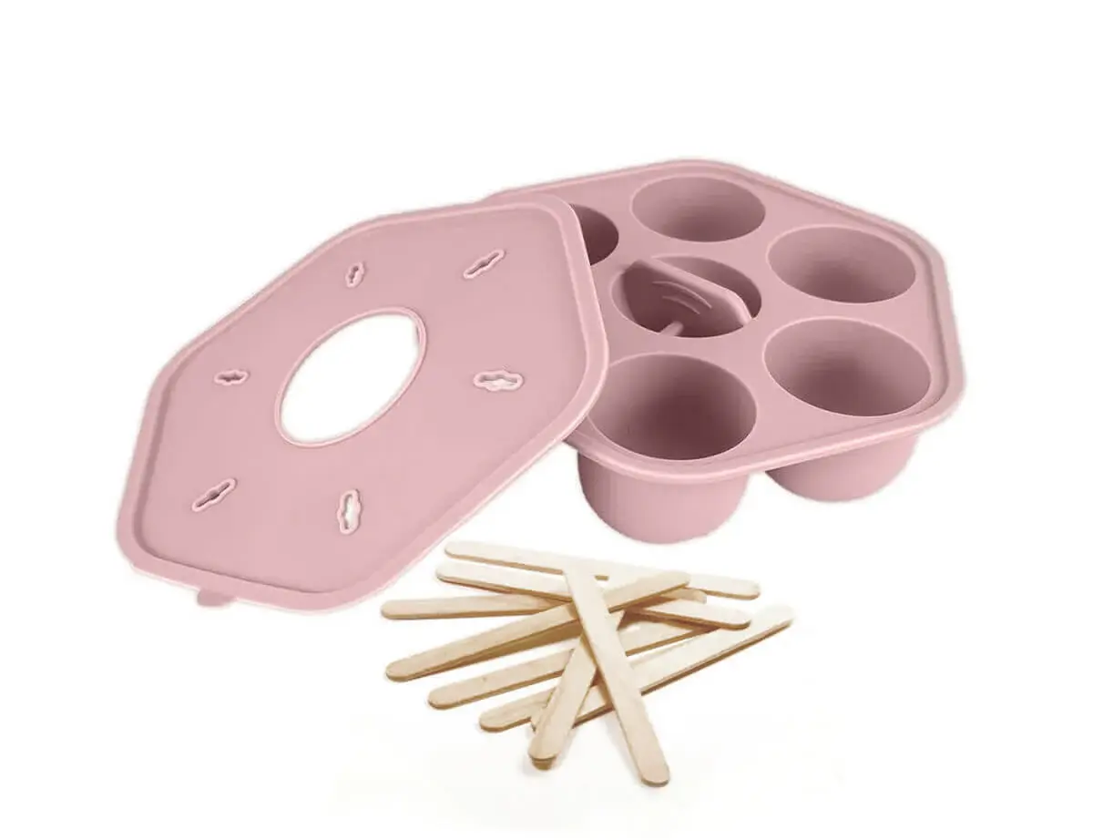 Cherub Baby Cherub Baby Silicone Freezer Tray & Popsicle Molds Dusty Rose