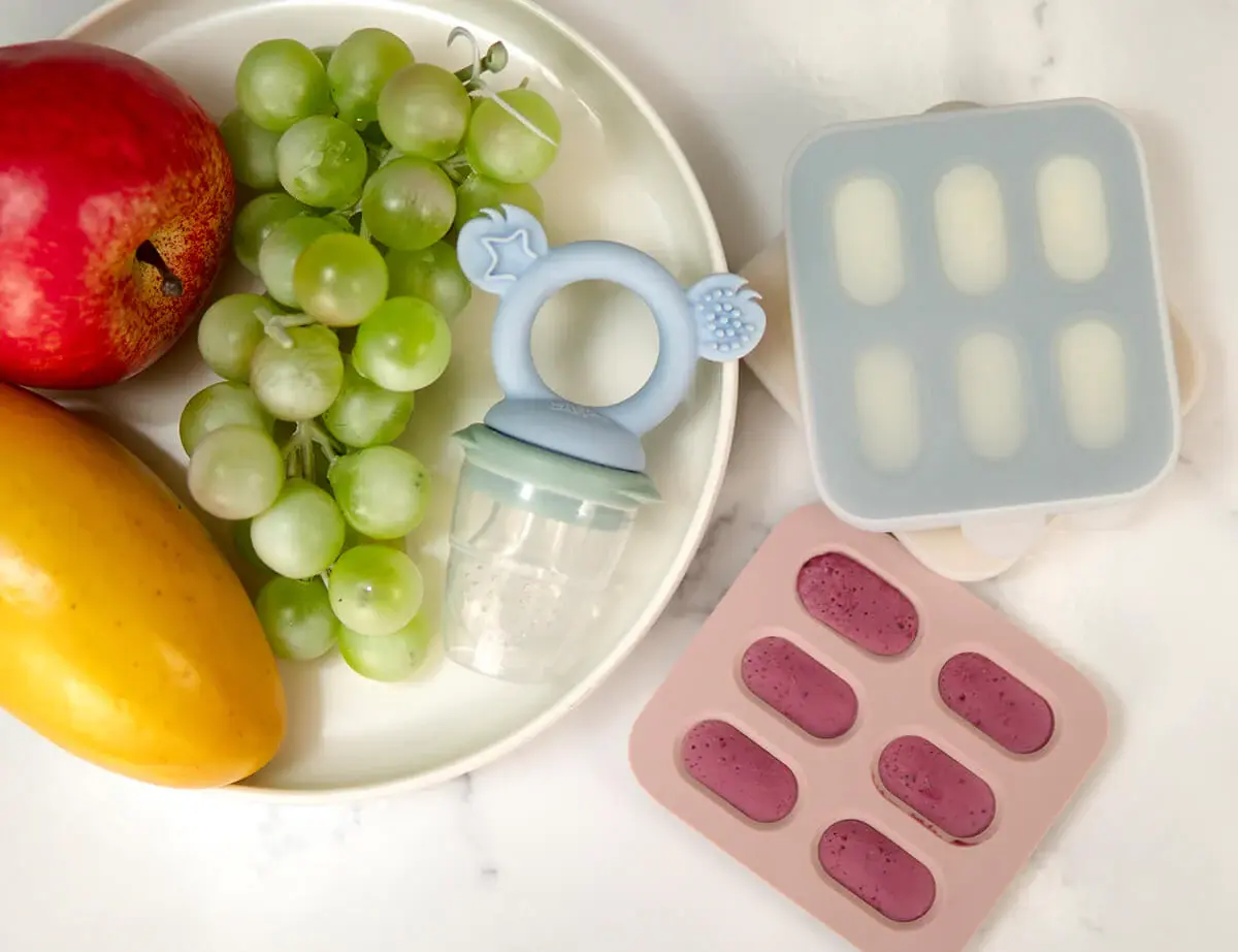 Cherub Baby Cherub Baby Silicone Nibble Freezer Tray 2pk - Dusty Rose / Sand