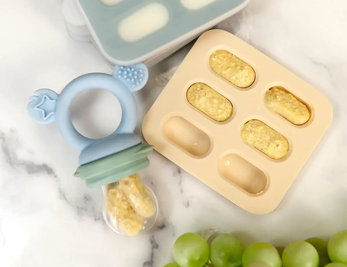 Cherub Baby Cherub Baby Silicone Nibble Freezer Tray 2pk - Dusty Rose / Sand
