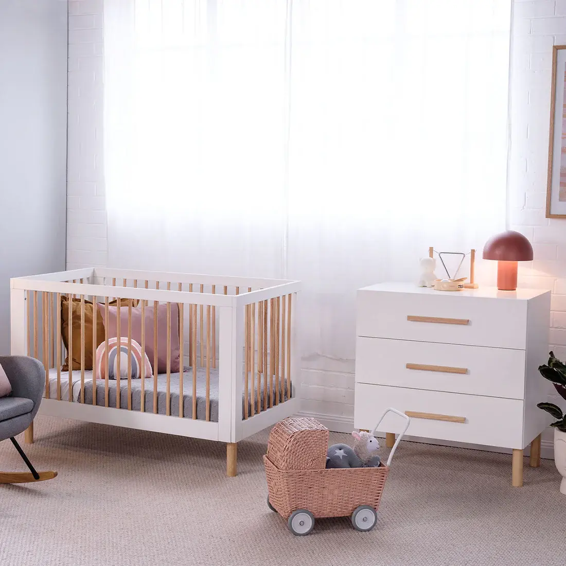 BabyRest Babyrest Torquay Cot - White/Natural