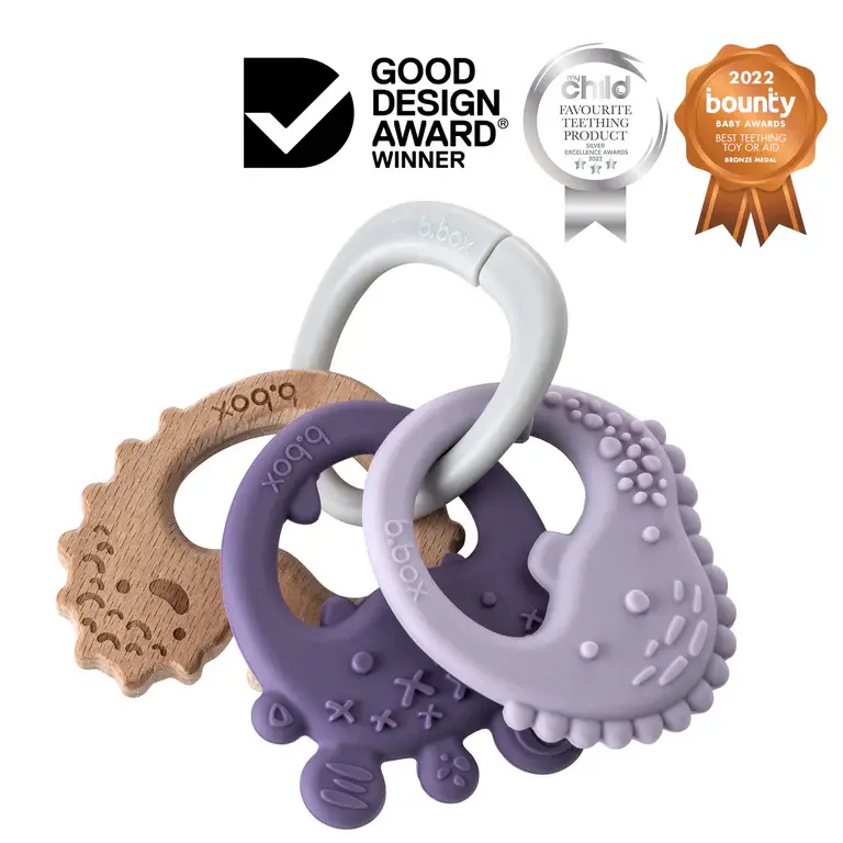 B.Box b.box Trio Teether Peony