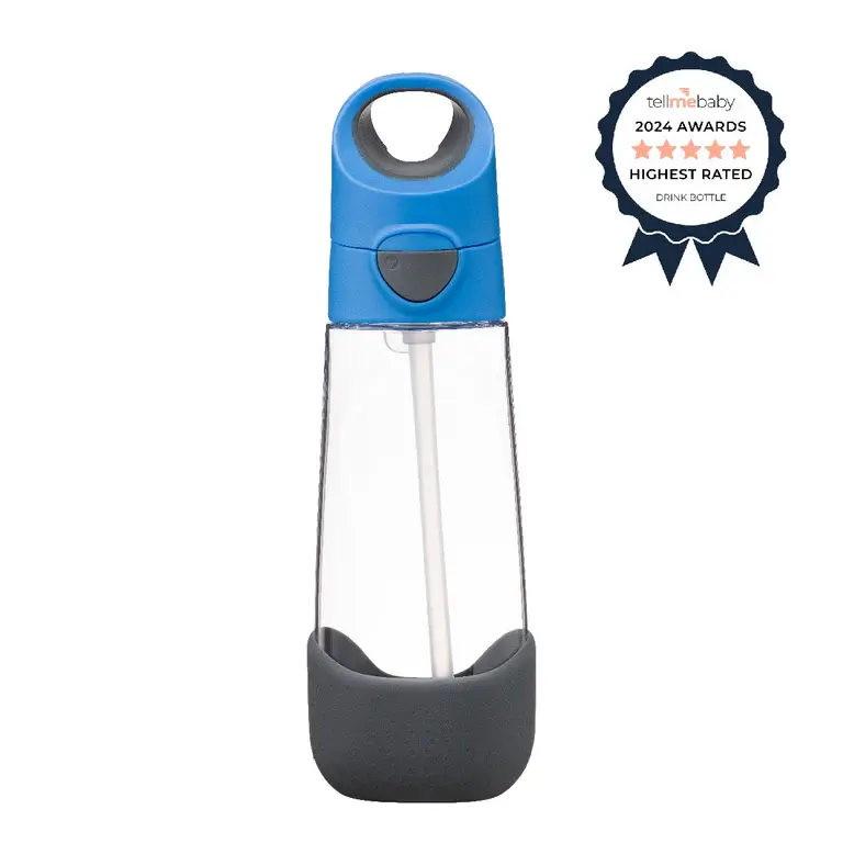 B.Box b.box 600mL Tritan Drink Bottle - Blue Slate