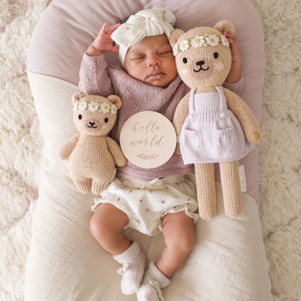 Cuddle+Kind Cuddle+Kind Baby Animal - Honey Bear (Ivory Floral)
