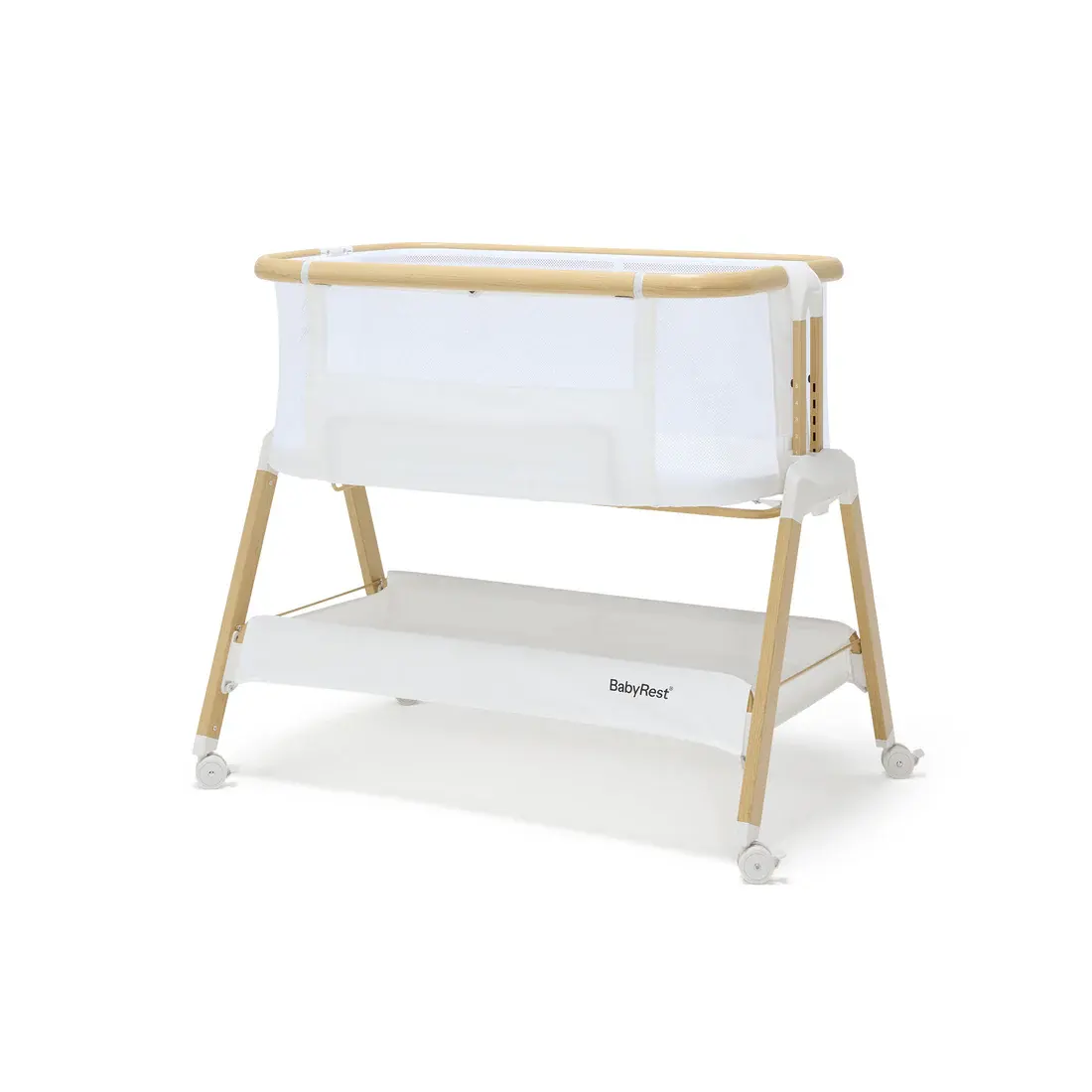 BabyRest Babyrest Alfie2 Bedside Bassinet - White/Natural