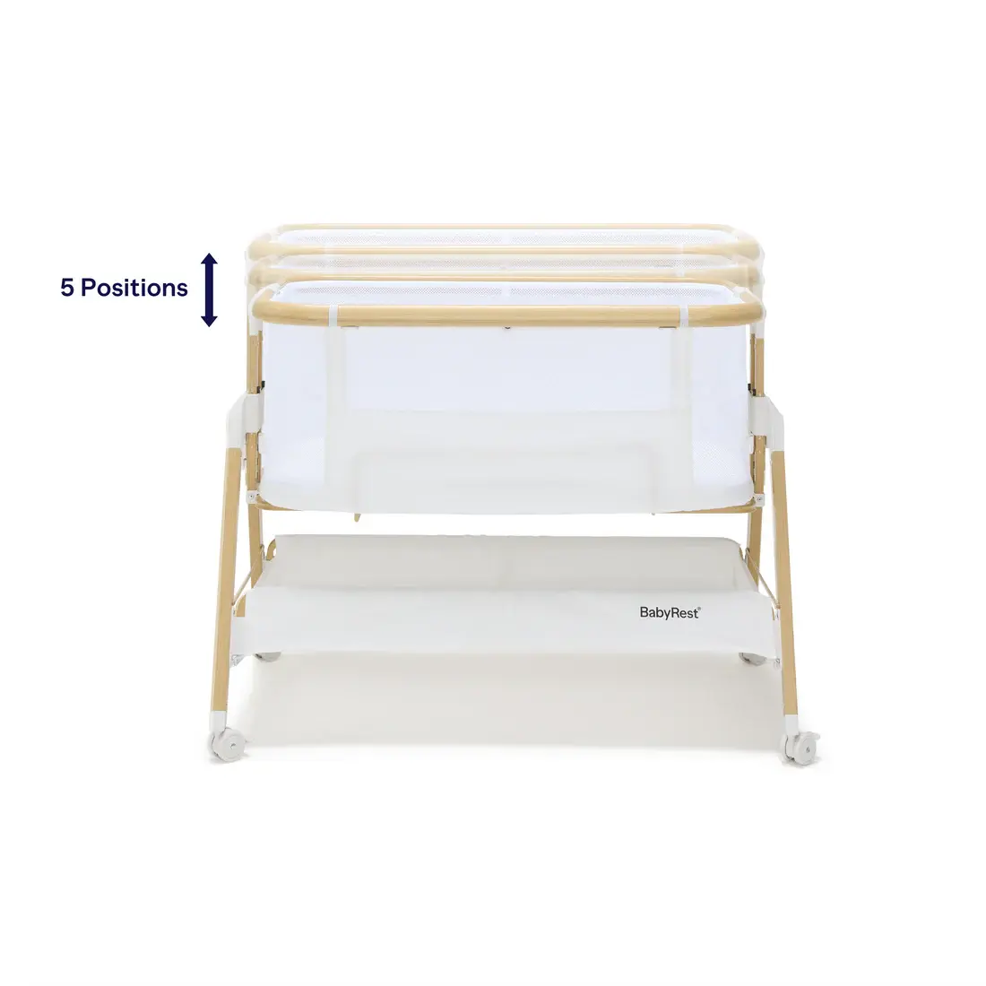 BabyRest Babyrest Alfie2 Bedside Bassinet - White/Natural