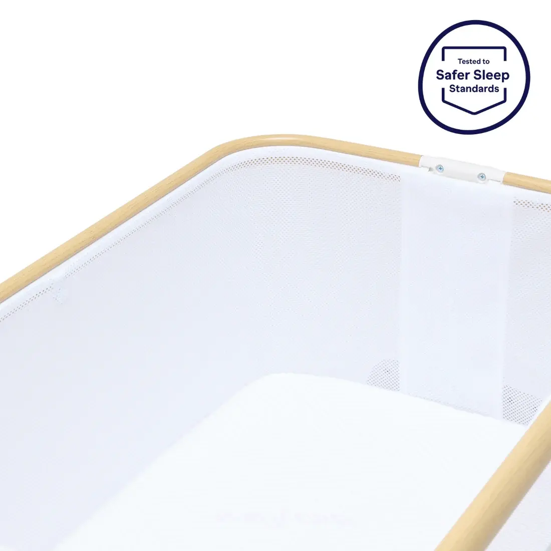 BabyRest Babyrest Alfie2 Bedside Bassinet - White/Natural