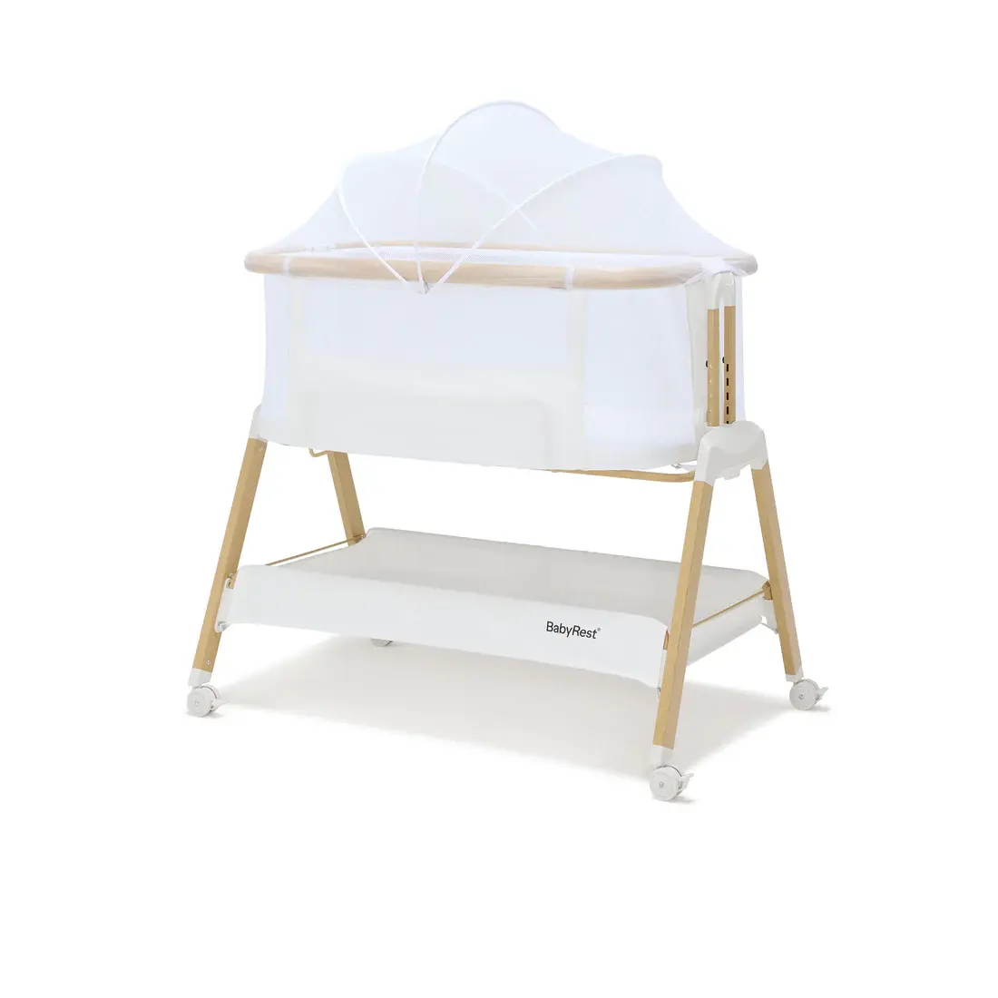 BabyRest Babyrest Alfie2 Bedside Bassinet - White/Natural