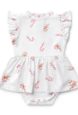 Snuggle Hunny Kids Snuggle Hunny Candy Cane Short Sleeve Organic Dress