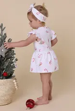 Snuggle Hunny Kids Snuggle Hunny Candy Cane Short Sleeve Organic Dress