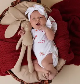 Snuggle Hunny Kids Snuggle Hunny Candy Cane Short Sleeve Organic Bodysuit with Frill