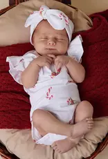 Snuggle Hunny Kids Snuggle Hunny Candy Cane Short Sleeve Organic Bodysuit with Frill