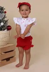 Snuggle Hunny Kids Snuggle Hunny Candy Cane Short Sleeve Organic Bodysuit with Frill