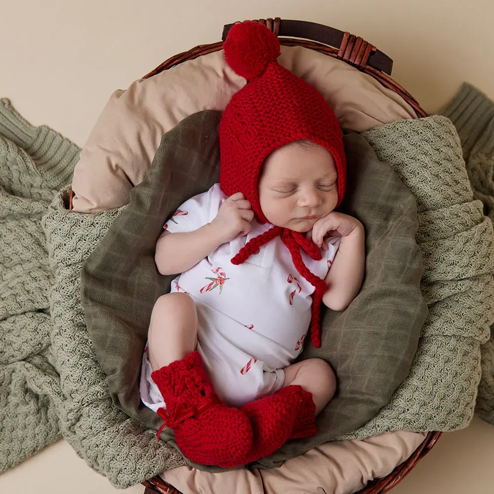Snuggle Hunny Kids Snuggle Hunny Candy Cane Short Sleeve Organic Bodysuit