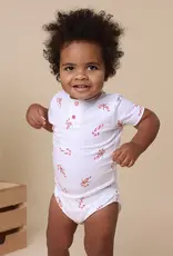 Snuggle Hunny Kids Snuggle Hunny Candy Cane Short Sleeve Organic Bodysuit