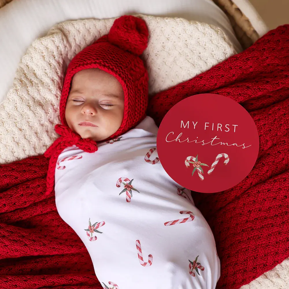Snuggle Hunny Kids Snuggle Hunny Candy Cane Reversible Single Milestone Card