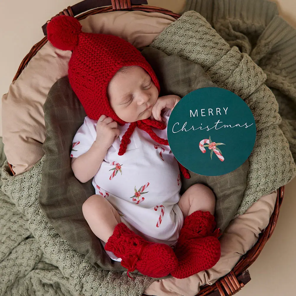 Snuggle Hunny Kids Snuggle Hunny Candy Cane Reversible Single Milestone Card